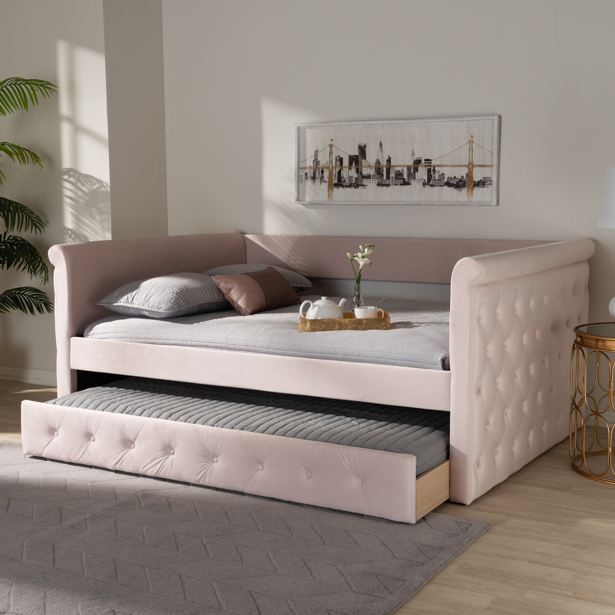 Кровать Annika Upholstered Daybed with Trundle